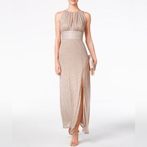 R&M Richards Shimmering Gold Maxi Dress